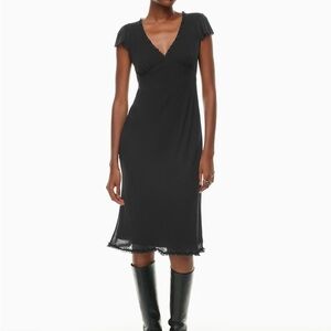 Aritzia Wilfred Camelot Black Midi Dress